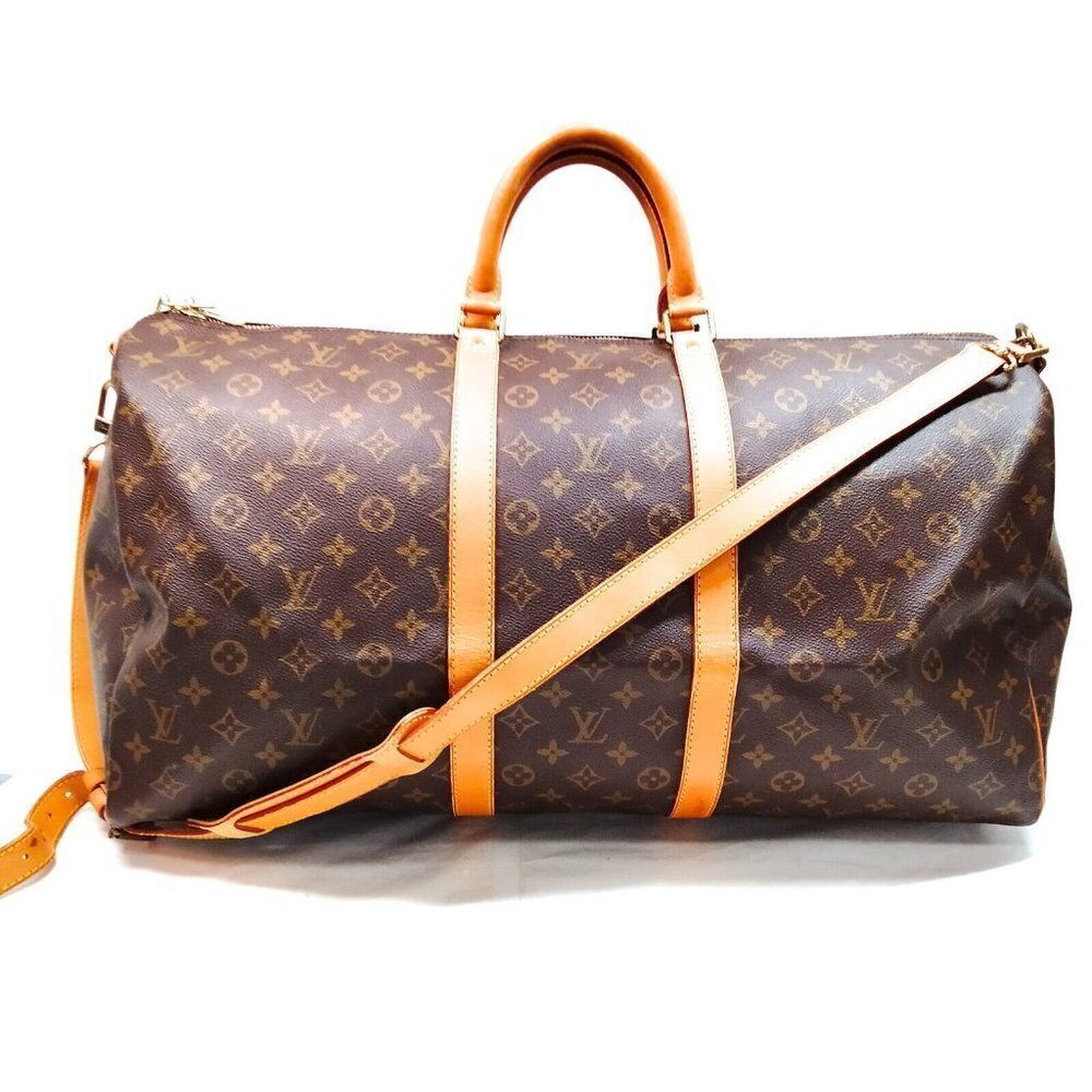 100% Authentic Louis Vuitton Keepall Bandouliere 55 Monogram Travel Bag #MN899